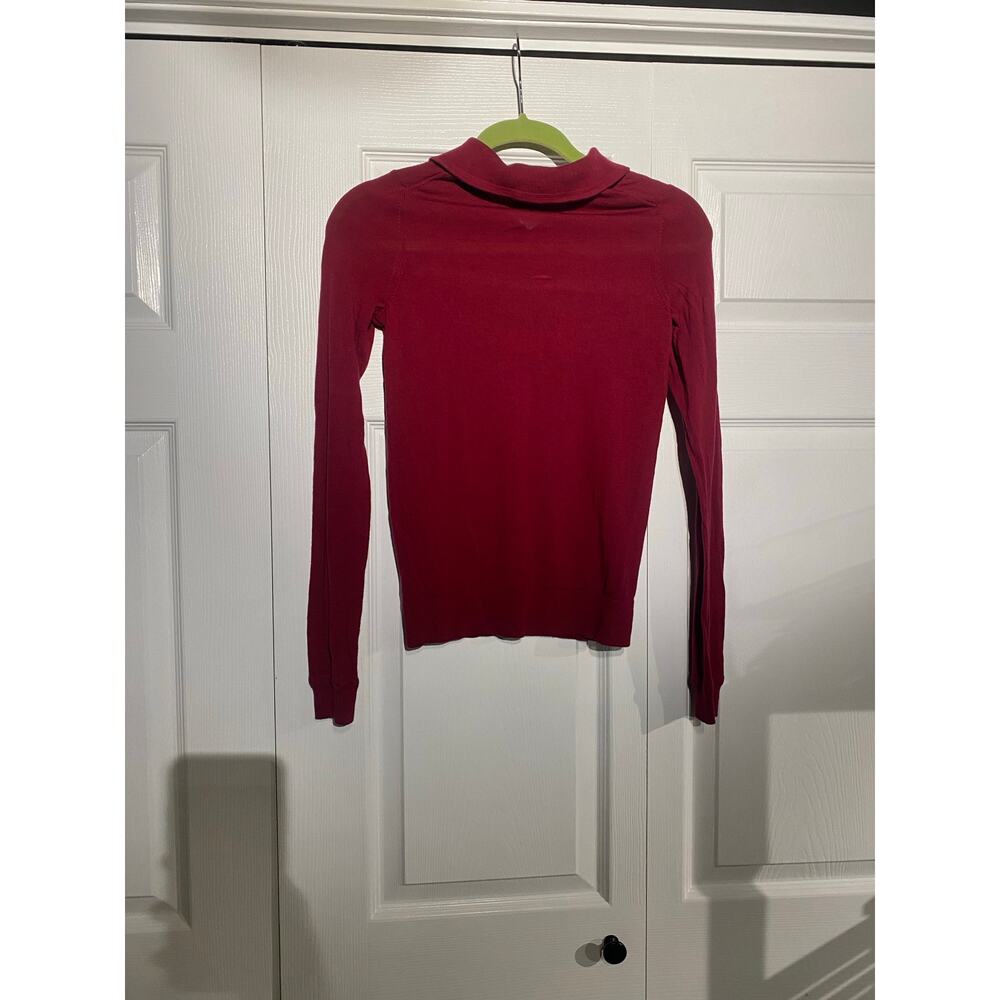 Lacoste Merino Wool Polo Sweater Size S Fine Knit Luxury Red - Picture 3 of 16